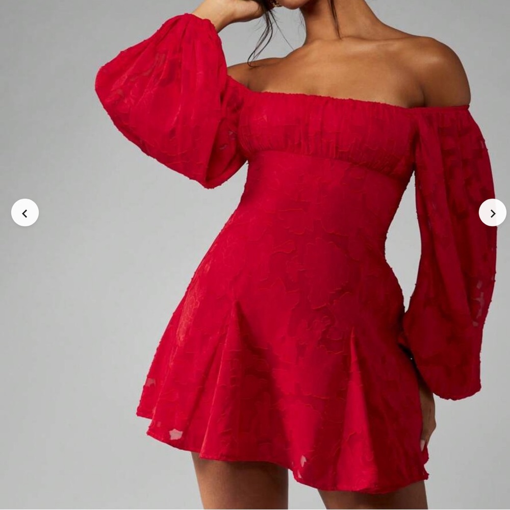 Off-Shoulder Red Mini Dress